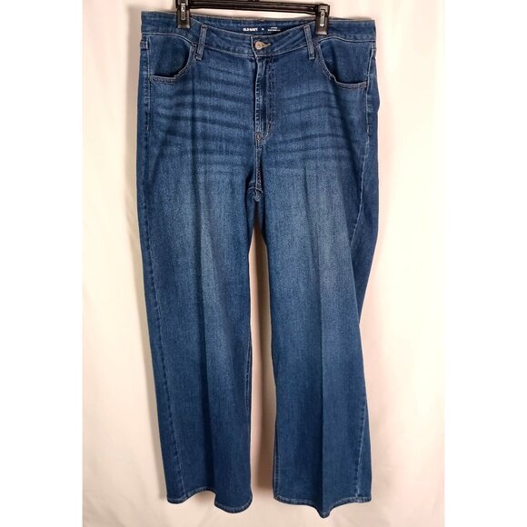 Old Navy High Rise Wow Wide Leg Jeans Blue Denim Size 18 Women’s 30” Inseam - Picture 1 of 6